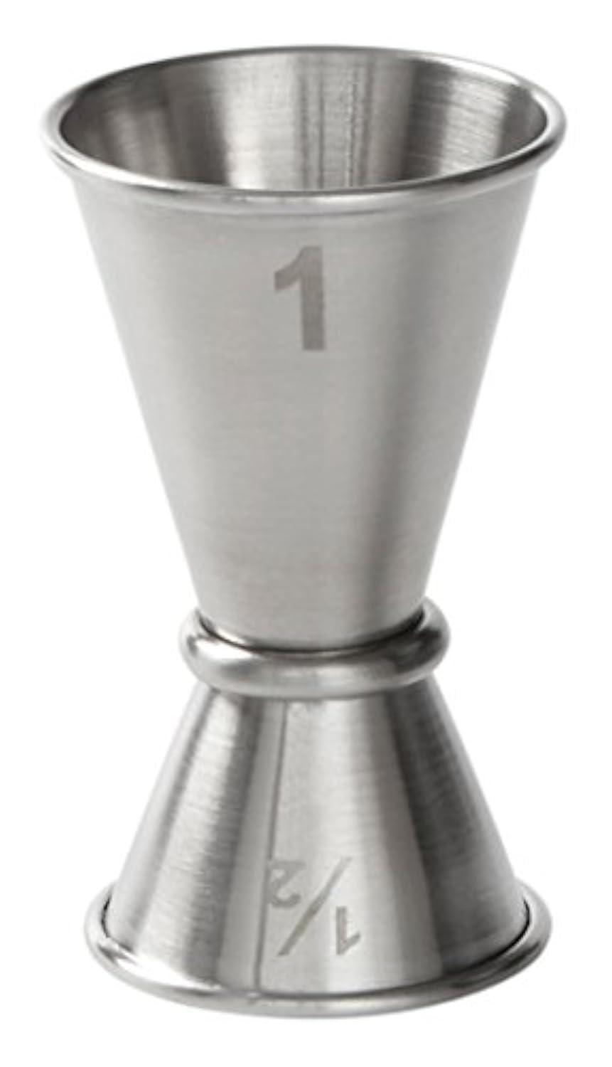 JG1 Japanese-Style Jigger, Stainless Steel, 1/2 oz. x 1oz. Capacity, 1-3/4" Diameter x 2-3/4" Height