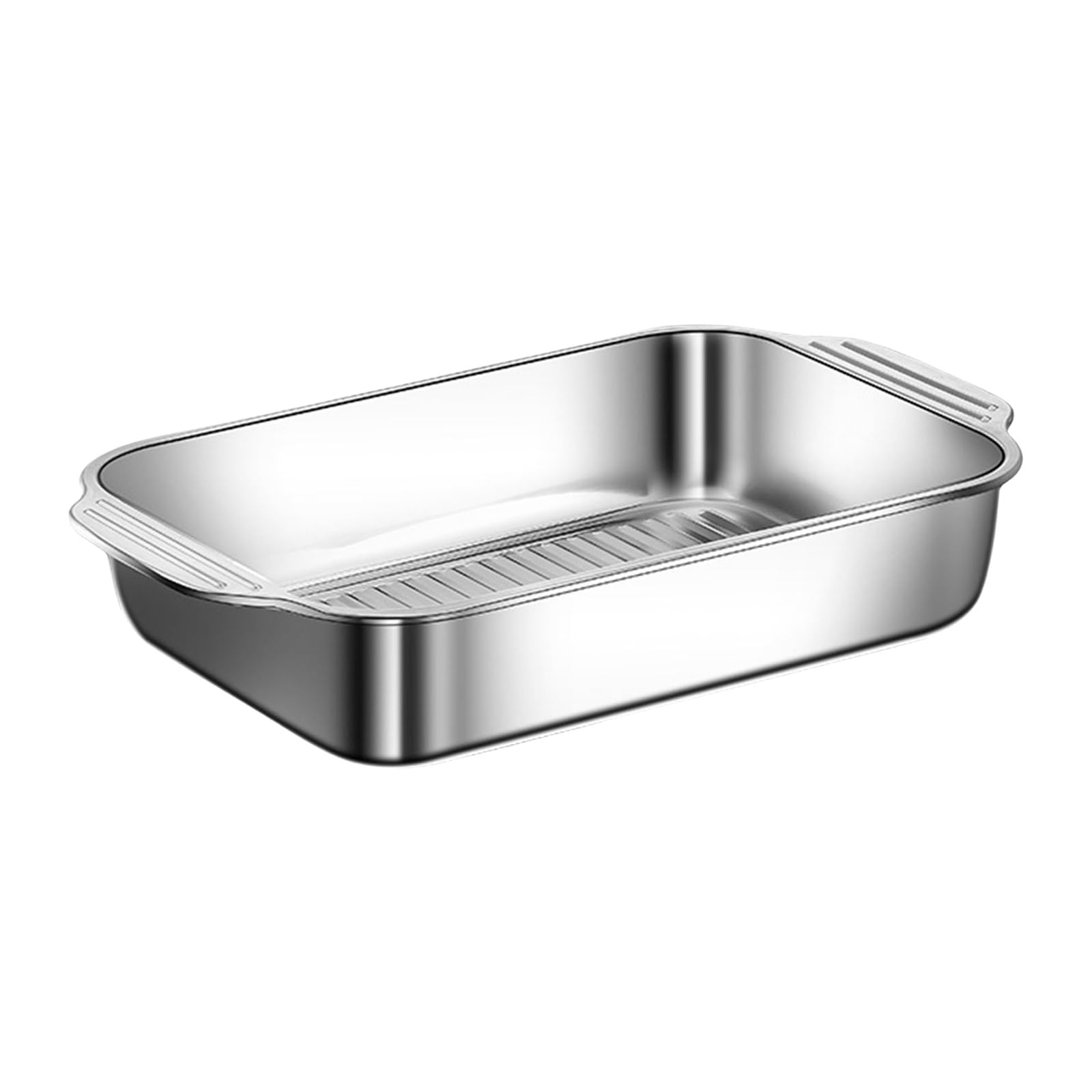 MICFENY Multifunctional Stainless Steel Serving Tray Square Silver Food Platter Rusts Resistant Dishwasher Safe Dinner Tray