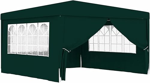 Gecheer Tienda de campaña profesional para fiestas con paredes laterales de 13.1 x 13.1 pies, color verde, 0.3 ozft, cubierta para toldo de refugio,