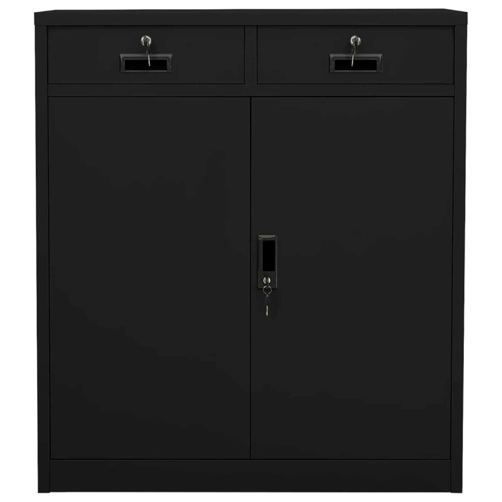 Armadio da ufficio in acciaio, 90 x 40 x 102 cm, con 2 cassetti e ripiani, per ufficio e archivio documenti