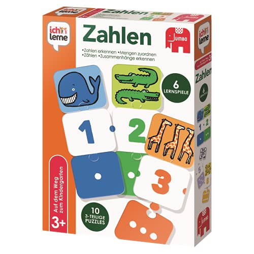 Jumbo Spiele 19547 ich lerne Zahlen - Lernspiel für Kinder ab 3 Jahren für 1 bis 4 Spieler Mehrfarbig One Size