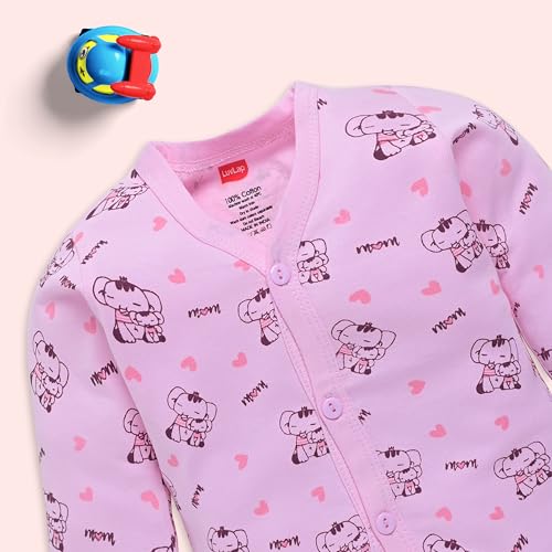 Image of LuvLap Baby Boys & Girls Full Sleeve100% Cotton Jhabla & Pyjama Sets Pack of 2