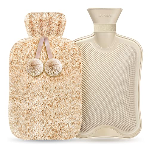 Botella de agua caliente de piel sintética de 2 litros Cover