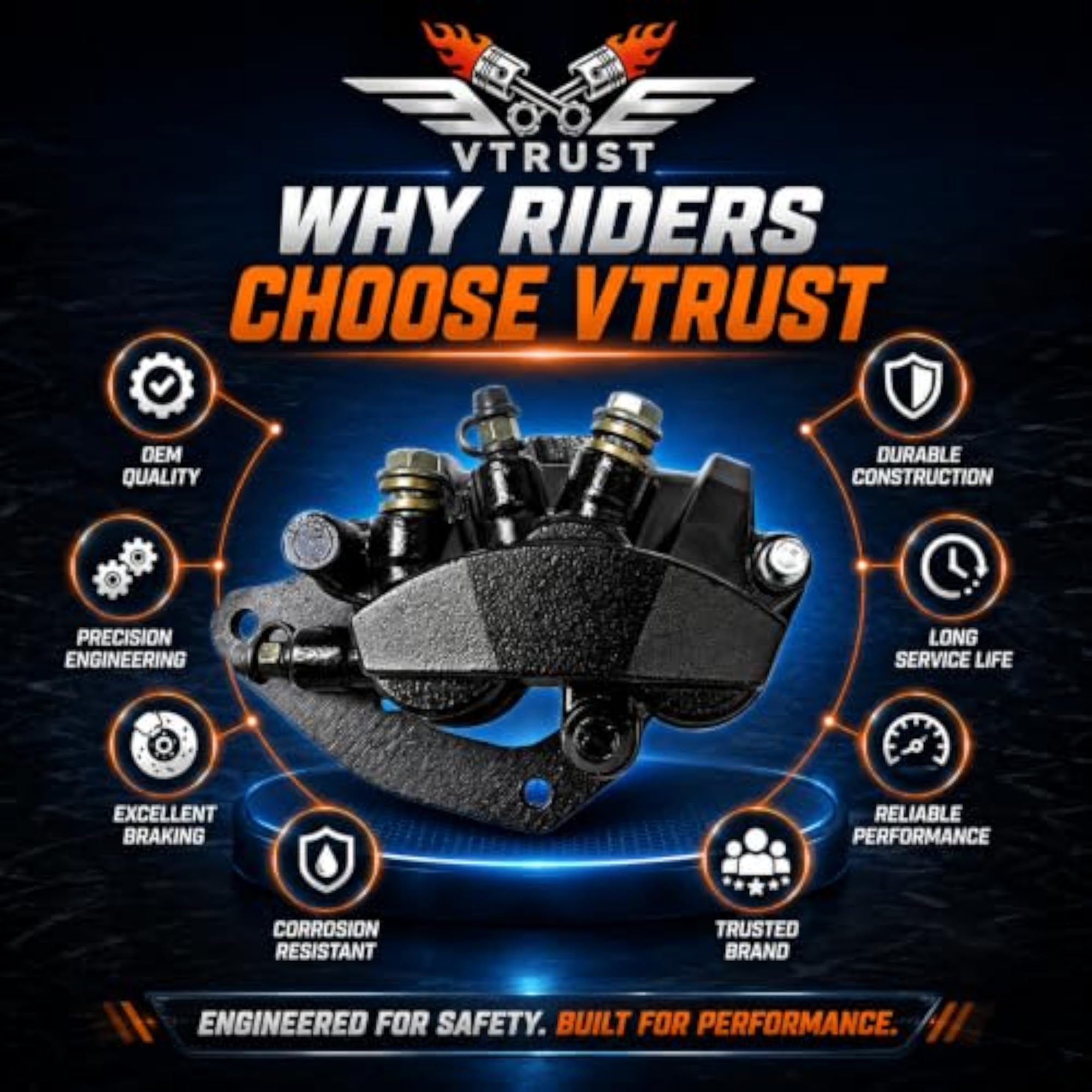 Front Brake Caliper Assembly Compatible for Honda Aviator 2
