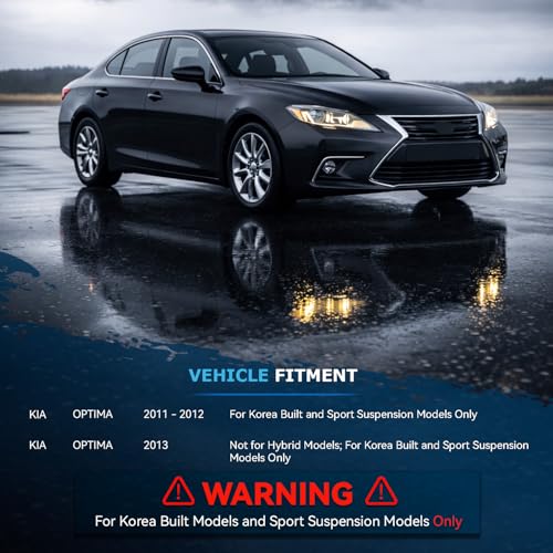 Image of Detroit Axle - Struts Shock Absorbers for 2011 2012 2013 Kia Optima [Korea Built, w /Sport Suspension] Front Struts w /Coil Spring Assembly Rear Shock Absorbers Replacement