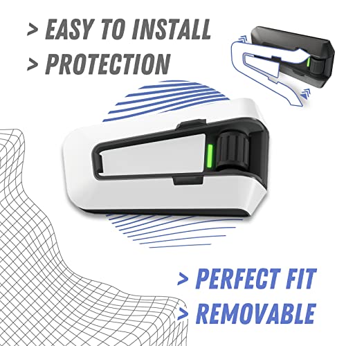 Autobahn88 Motorcycle Bluetooth Headset Protective Skin Decal Kit, compatible with Cardo Packtalk Edge (style: PE-Black Carbon Fiber)