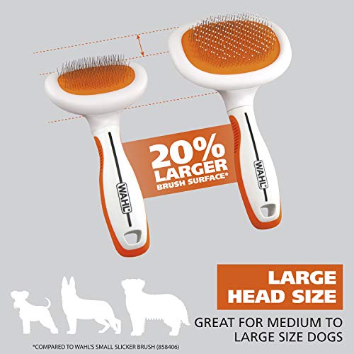 Wahl-Premium-Patented-Dual-Level-Sensitive-Skin-Pet-Slicker--Ergonomic-handle-makes-Deshedding-Grooming-and-Brushing-Comfortable-for-you-and-your-Dog-or-Cat-858500