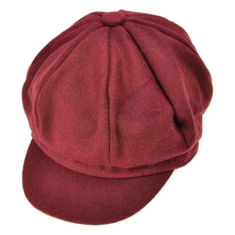 ZLYC Womens Burgundy Newsboy Cap Cover