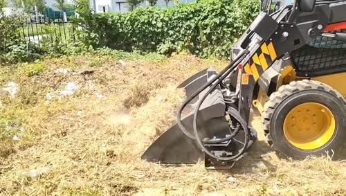Landhonor 72 Hydra Rake Bucket Hydraulic Skid Steer Attachments for Land Clearing Farm Construction Fit for Skid Steer Loaders Universal Quick Attach 15-25 gpm 19 ft Capacity US Stock