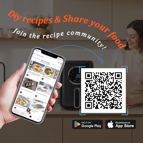 Aigostar Air Fryer 4.2L, Heißuftfritteuse XXL,Heissluft Fritteusen ohne Öl,8 Menü und Rezept, LED-Touchscreen, 1400W,BPA-frei – Bild 4