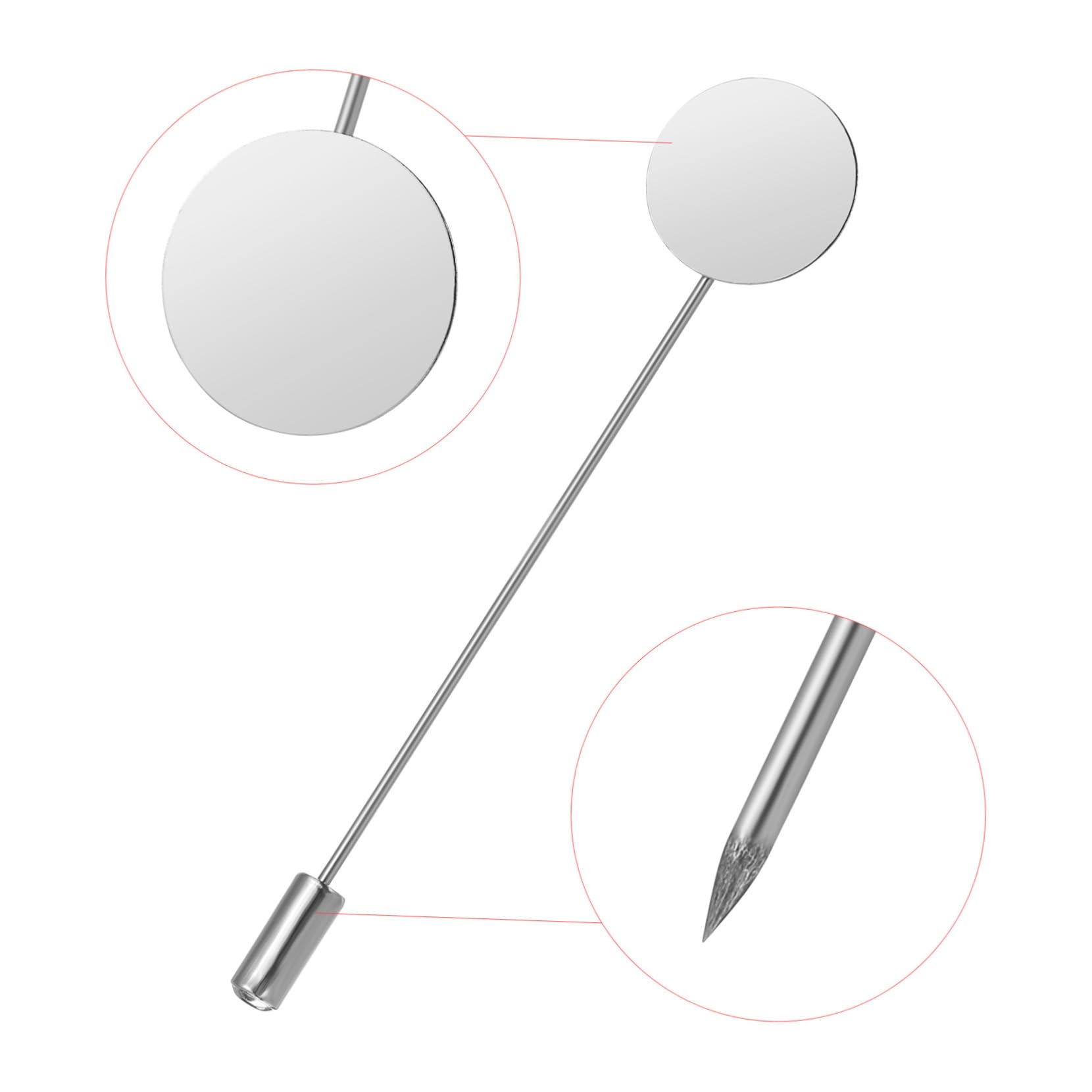 Ciieeo 150piezas Accesorios De Joyería Diy Alfileres De Seguridad Bandeja Redonda Broches Creativos Para Manualidades y Decoración Plata