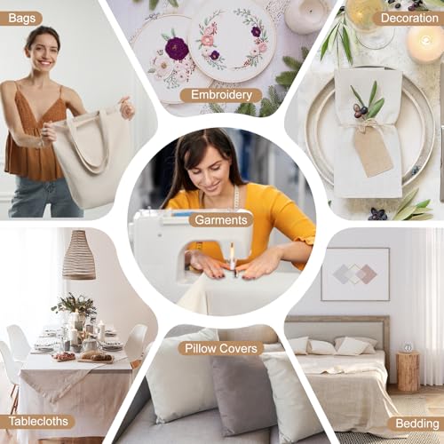 Premium 100% Cotton Muslin Fabric - 63 Inch x 2 Yards Unbleached Natural Linen for Sewing, Embroidery, and Crafts 8 Premium 100% Cotton Muslin Fabric - 63 Inch x 2 Yards Unbleached Natural Linen for Sewing, Embroidery, and Crafts - Image 7