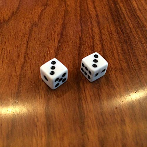 Pack De 50 Dados Blancos De 8 Mm – Juego De Mesa, Casino Y Matemáticas – Acrílico Resistente Con Puntos Negros