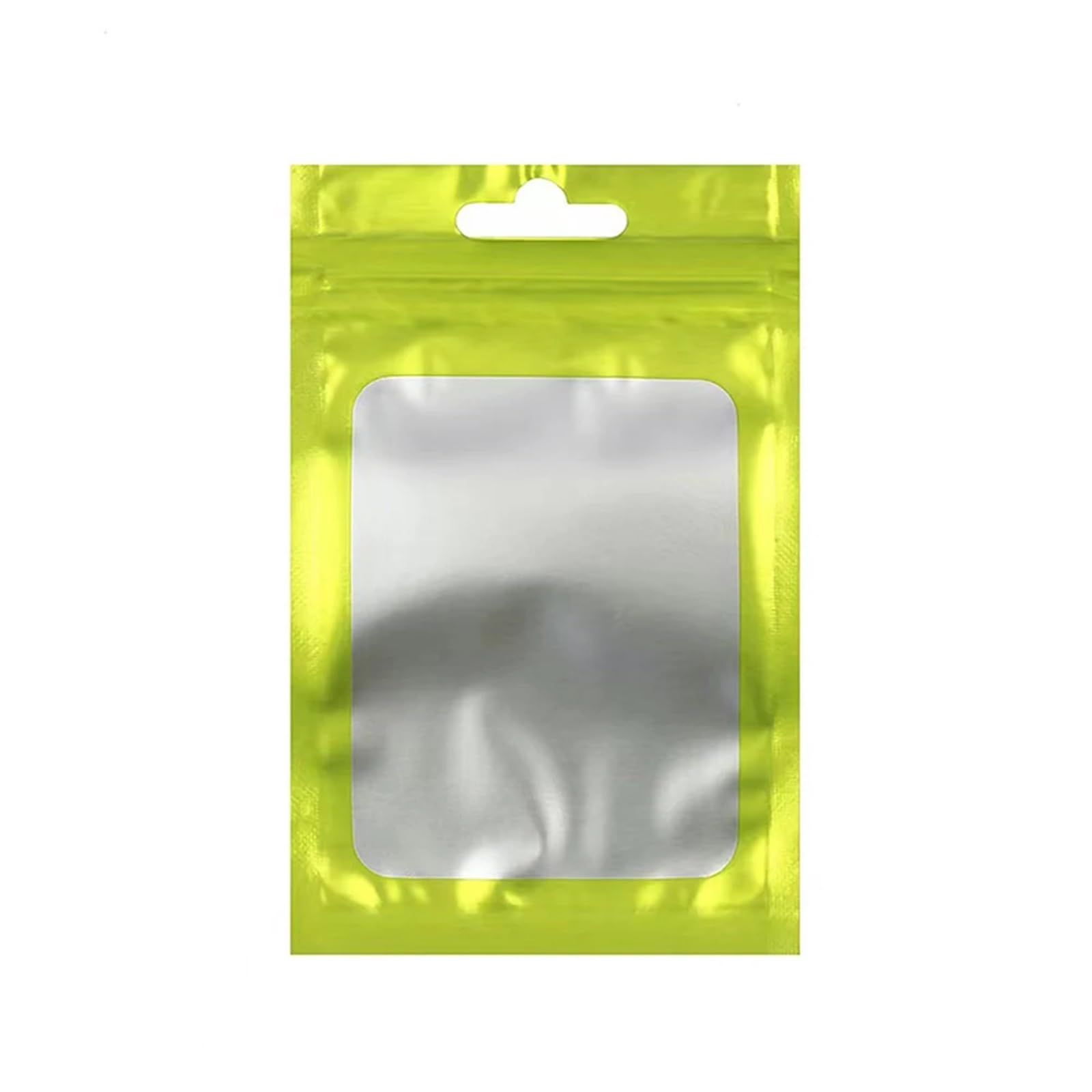 self-sealing bag, Aluminum Foil Flat Lock Bags Pack of 100 with Zip Window Multicolor Multiple Sizes(Green,7X10CM OTHER)