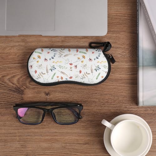 Image of Sunglasses Soft Case, Cute Ultra Light Portable Neoprene Zipper Eyeglass Glasses Case with Belt Clip for Men Women