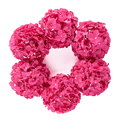 DuHouse Lot de 6 têtes de Fleurs d'hortensia en Soie avec tiges pour Bricolage, Mariage, Centre de...
