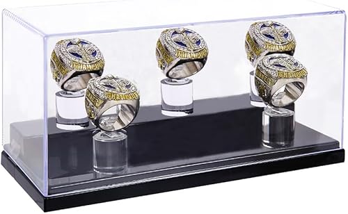 Miniatura 2 de Vitrina de anillo de campeonato con 1 agujero de ranura, caja de exhibición para anillos de béisbol, caja para anillos de sóftbol, estuche para