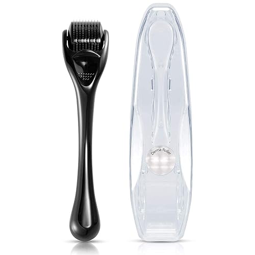 Derma Roller Microneedle Roller para crecimiento del cabello de la barba rodillo de microagujas de titanio 540 para uso doméstico corporal incluye