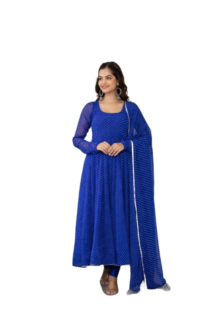 Women's Stylish Georgette Gown - Printed Maxi Length Gown, Round Neck Full Sleeve -, Black - Perfect for Festival, Party, Wedding-image-47