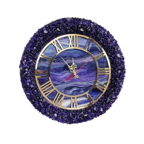 Image of Rise n Shine DIY Resin Clock Making Kit - 12 Inch Round MDF Base (4.5mm) with 18mm Quartz Clock Movement & Fancy Needles for Resin Art Wall Clock(Pack of 1) (Golden Style 1)