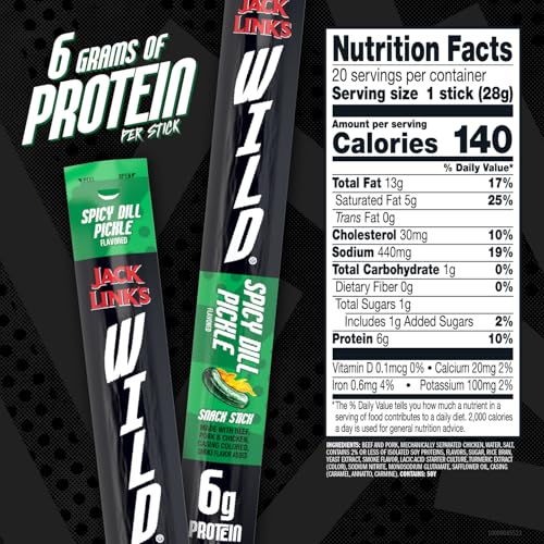 Jack Link's WILD Spicy Dill Pickle Meat Sticks - (20 Pack) 1 oz - image 2