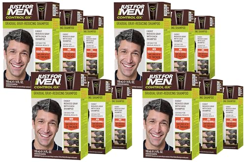 Just for Men Control GX Grey Reducing Shampoo,Gradual Hair Color with Keratin for Stronger Thicker and Healthier Looking Hair,4 Fl Oz (Packaging May Vary),(Pack of 12) - image 1