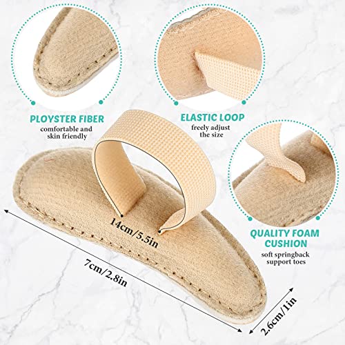 Image of Woanger 8 Pcs Hammer Toe Crest Cushion Soft Straightener Buttress Pads Splint Reduces Pressure from Calluses and Hammer Toes, Medium, Right, Left(Single Hole,Beige) (Pack of 3)