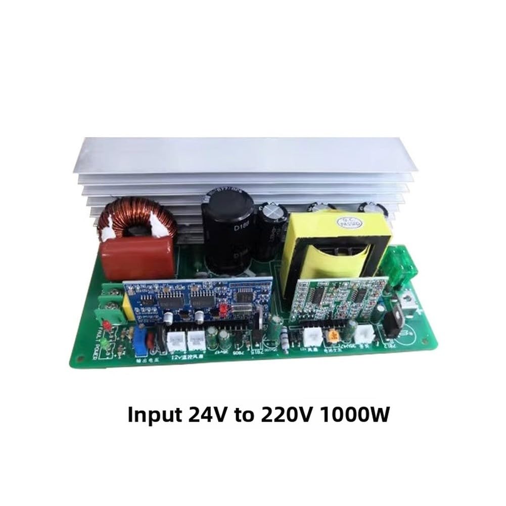 Inversor de onda sinusoidal pura, 600 W, potencia continua, 1000 W, punta CC, 12 V, 24 V, 48 V a CA 220 V, transformador de voltaje con refrigeración inteligente, compacto para camping
