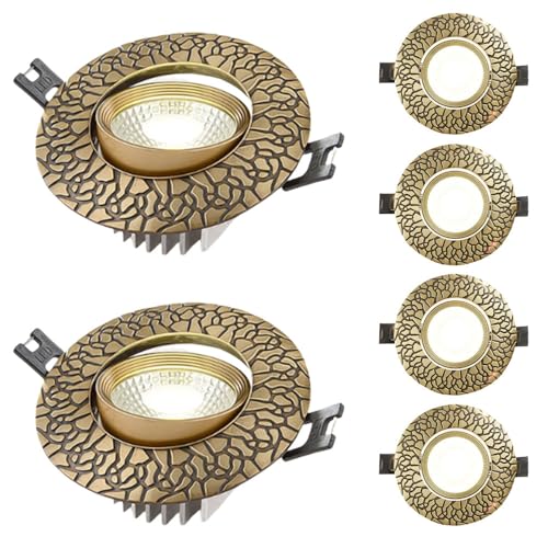 Downlight encastré LED dimmable en laiton avec tête orientable CRI85