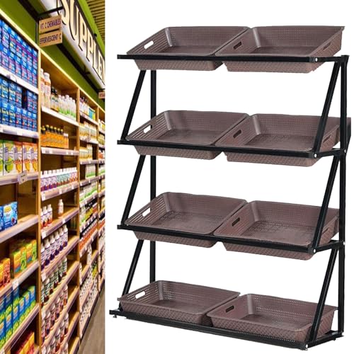 Estantería de verduras y frutas para solucionar el desorden de patatas en tiendas