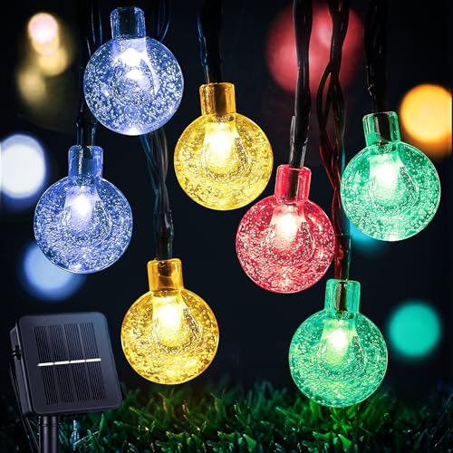 STANBOW Solar String Lights, 30FT/9M, 60 LED, Waterproof, Crystal Ball Lights with 8 Modes, Multicoloured