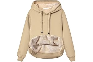 Womens Casual Winter Warm Fleece Sherpa Lined Pullover Hooded Sweatshirt