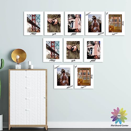 image for MBC Mat Board Center, 10 Pack 8x10 for 6x8 White Picture Mats Frame Ma