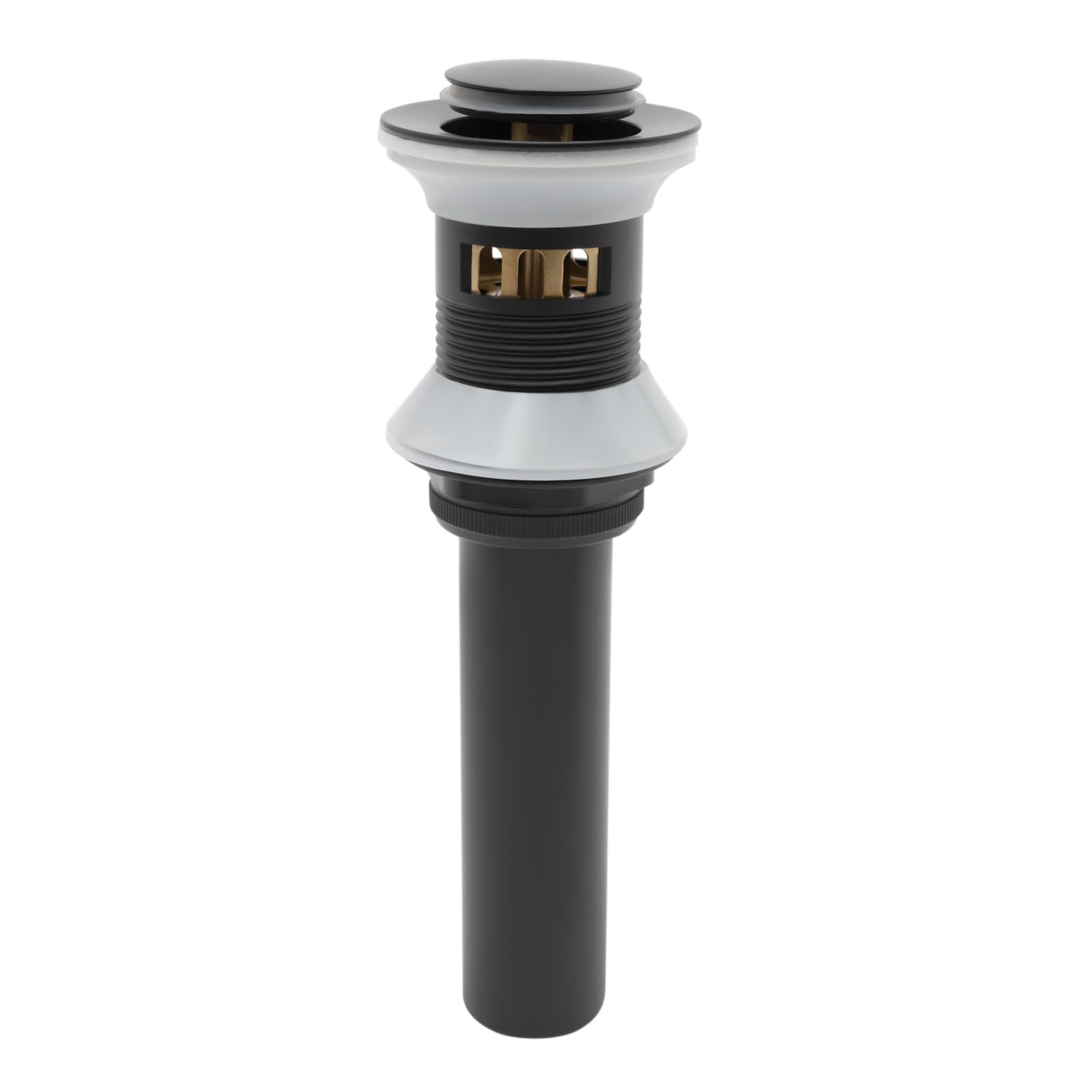 Rubinetto per lavabo, miscelatore monocomando per lavabo, rubinetti, acqua calda fredda, a cascata per bagno con beccuccio, tubo di scarico in acciaio inox, nero