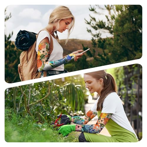 Image of YPHCDO Gardening Sleeves for Women Farm Sun Protection Thorn Proof Cooling Arm Sleeves to Cover Arms for Garden Sports