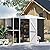 Outsunny 8 x 4ft Outdoor Storage Shed with Lock, 2-Tier Storage Rack, Air Vents, Garden Tool Shed for Backyard, Patio, Lawn, Dark Gray