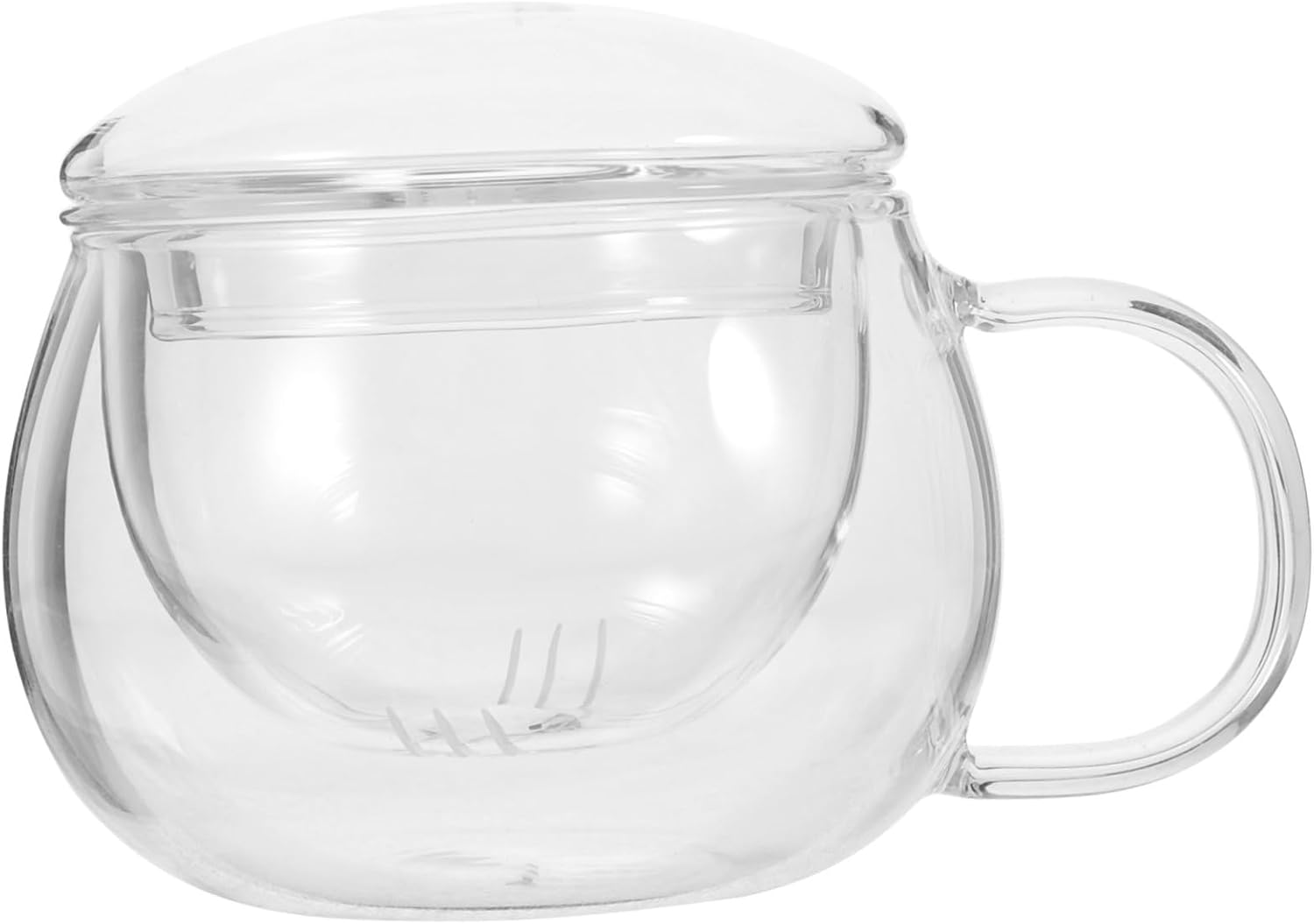 1 set Glass Tea Infuser Mug with Lid Heat Resistant Glass Cup for Loose Leaf Tea Coffee and Beverages for Home Office and Restaurant Use