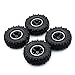 GOOACTION 4PCS 1.9 Inch 108mm Rubber Tires with Plastic 12mm Hex Wheel Rim Hub Set for 1/10 Scale RC Model Rock Crawler Car (Black and Silver)