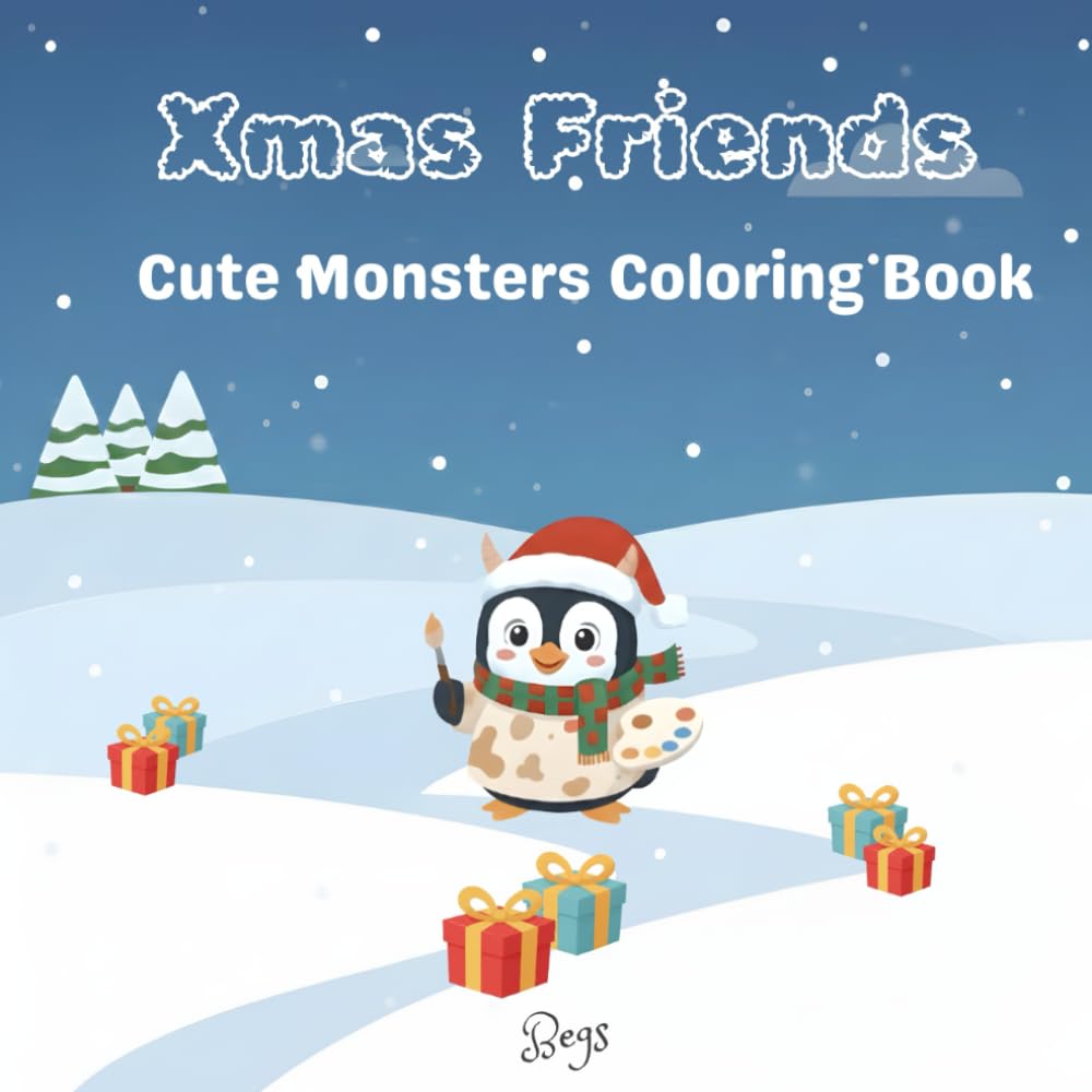 Xmas Friends: Cute Monsters Coloring Book