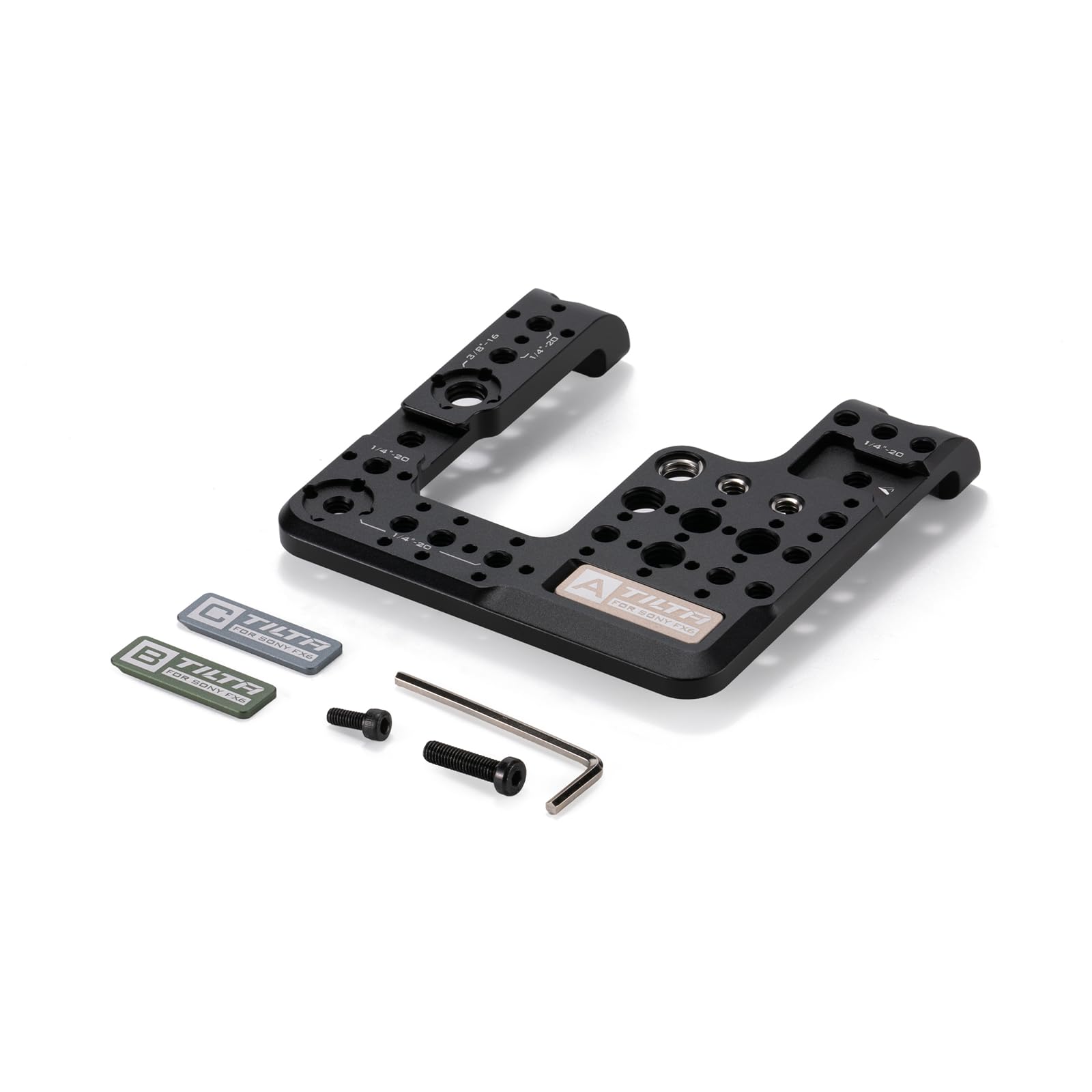 Tilta Plaque de Montage Latérale pour Sony FX6 avec Étiquettes d'Indexation 1/4"-20 3/8"-16 Griffe Froide ES-T20-SMP