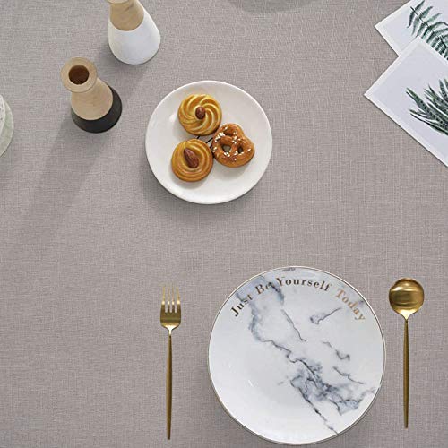 Faux Linen Tablecloth, Wrinkle Free Soft Table Cloth, Flax Linen Tablecloth for Kitchen Dining Room Party Decoration, Tablecloth Rectangle 56 x 84 inch - Thumbnail 4