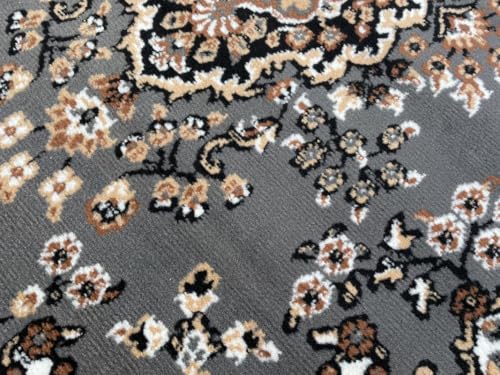 Image of TTC THREAD & TEXTURE CARPET Traditional Comfort: Power-Loomed Carpets for Living Room- Every Space Area Rug Color Grey Size 4x5.5 Feet (110x173cm)