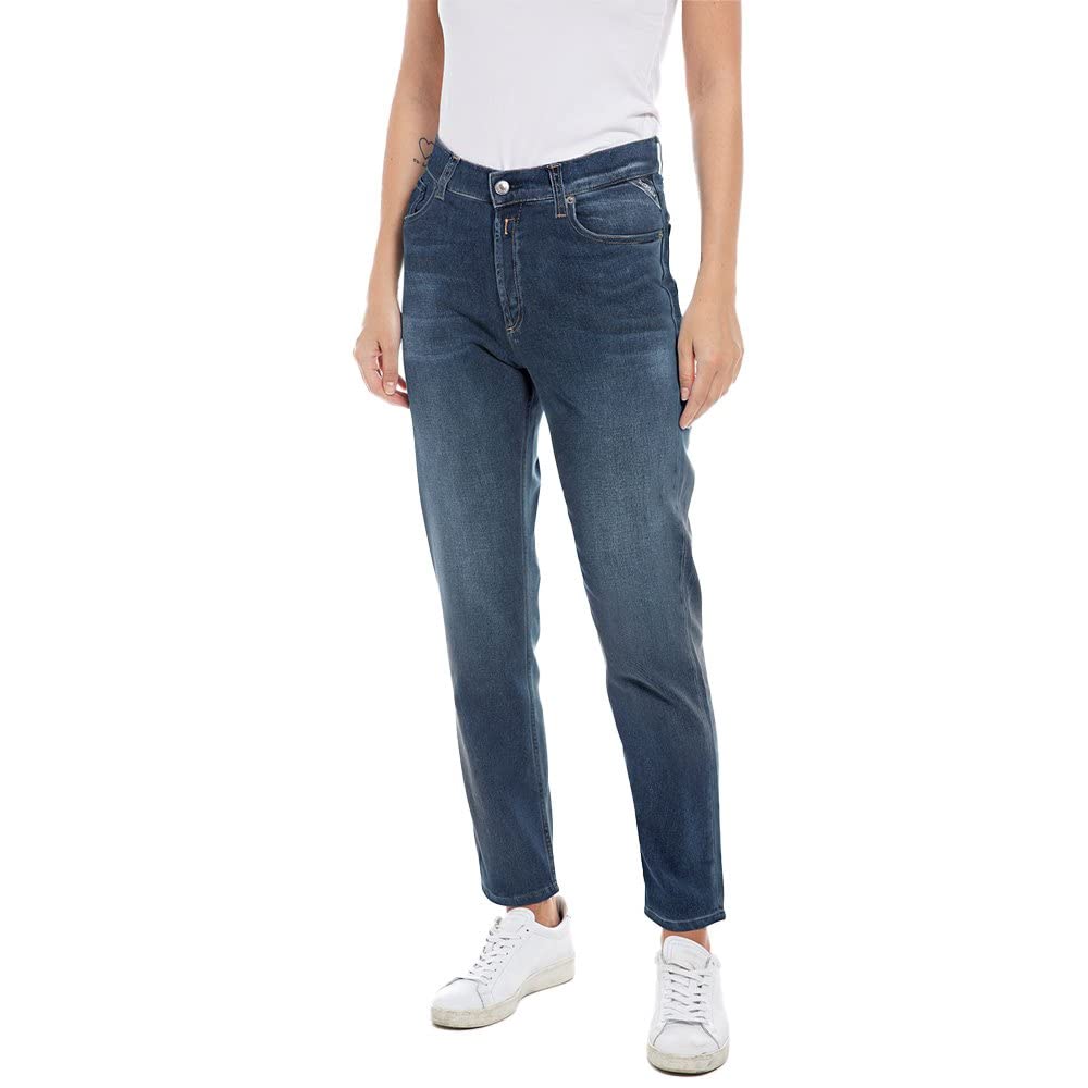 Replay Damen Jeans Kiley Straight-Fit, Dark Blue 007 (Blau), 26W / 28L
