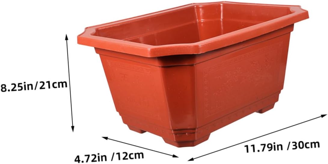 10Pcs Thickened Rectangular Plastic Bonsai Garden Pots with Drainage Breathable Planters for Balcony Windowsill Home Plants Indoor Outdoor Flower Containers