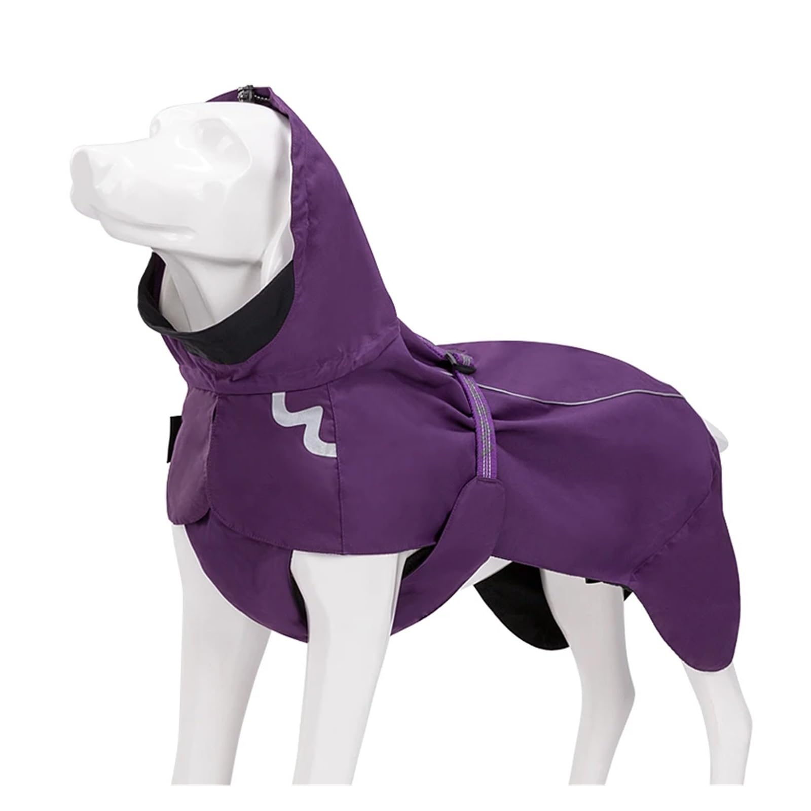 Manteau imperméable pour chien violet 45cm avec doublure douce et motifs tendance