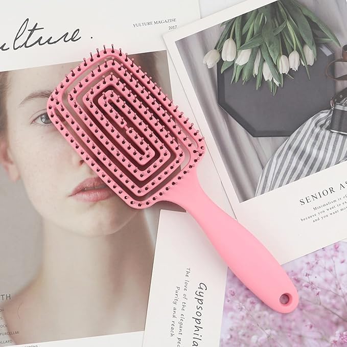 Image of Premium Collection Mini Paddle Hair Black pic of 1 Brush Premium 3D Detangling Hair Brush for Women & Men- Anti Hair Fall Comb for Curly, Wavy & Straight Hair | Hair Straightening Brush, Wet & Dry Styling Brush ,