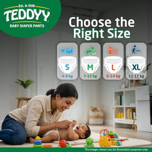 Image of TEDDYY Easy Baby S Size Diaper Pant Style | 78 Count (Small) | 4-8 kg (Pack of 1) | Long Protection Hours | Anti-Bacterial | Airy Breathable Fit | Rapid Soaker Channels & Wetness Indicator
