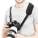 Produktbild Universal Kameragurt verstellbar kompatibel mit Canon EOS, für Panasonic Lumix, für Nikon Coolpix, für Sony Alpha mit Schnellverschluss Schraube für Stativgewinde, Tragegurt Schultergurt, schwarz