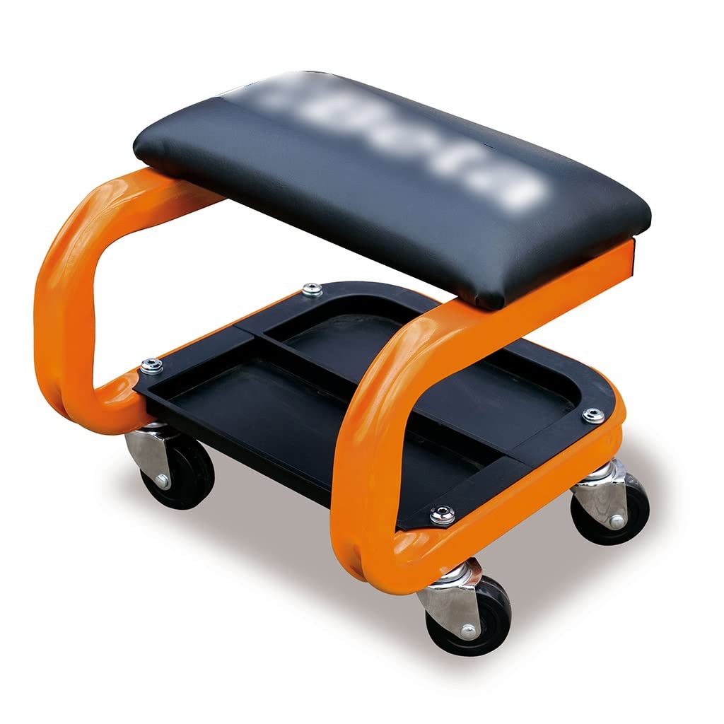 Garage Shop Roller Seat, Mobile Rolling Utility Creeper Stool, for Mechanics with Extra Storage Trays, Rolling Padded Mechanic Stool