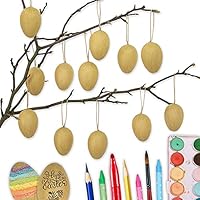 Papierdrachen 12 braune Ostereier aus Pappmaché | Klassische Osterdekoration für Zweige und Ostergestecke | Eier zum Bemalen und Beschriften 4x6 cm | Ostern
